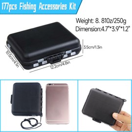 177pcs Fishing Accessories Kit, Fishing Set With Tackle Box, Sea Fishing Tackle Box Kit Including Fishing Hooks, Weights, Barrel Swivels, Sinker Slides, Fishing Beads, etc. 177PCS