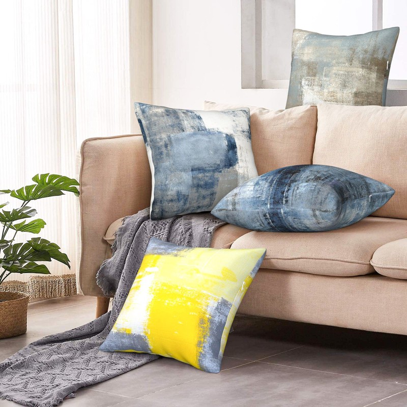 Mondiafy 2 Pack Throw Pillow Covers Soft Touch Plush 18x18