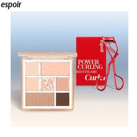 ESPOIR Real Eye Palette + Curler Set 2items, Color:Oat Latte