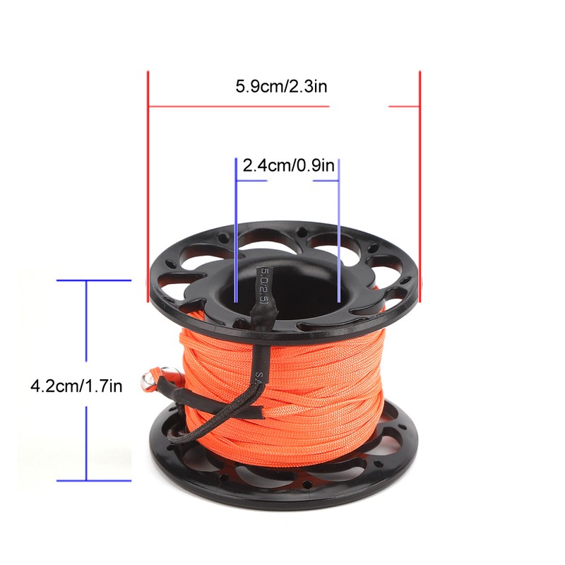 15m Plastic Wire Reel Dual Heads Hook Diving Marker Buoy