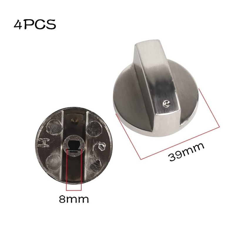 LBB＆ZQQ 4Pcs Universal Gas Stove Knobs - 8mm Metal Hob