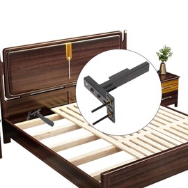 Headboard Brackets, Adjustable Bed Headboard Wall Mounting Brackets, Universal Headboard Brackets for Metal Bed Frame, Black Footboard Extension Kit for Twin Full Queen King Size Bed (Small Size)