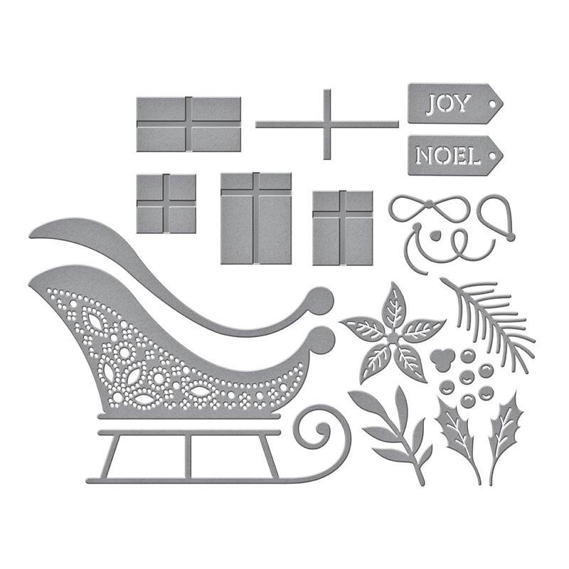 Spellbinders S4-1358 Delivering Joy Sleigh Etched Dies from The Handmade