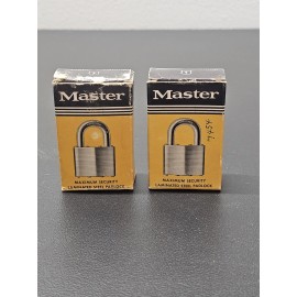 VINTAGE MASTER LOCK USA Secret Service NO. 1 PADLOCK WITH BOX & KEYS Set Of 2