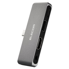 Elecom DST-C25SV USB Type-C Hub Docking Station USB PD Support (60W) Charging Type C 1 USB-A 1 HDMI 1 Audio Thin Tablet PC Support Attachment Silver