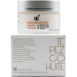 Crema Rejuvenecedora de Noche | Con Tepezcohuite, Retinol y Niacinamida | Vegana, Libre de Parabenos y Crueldad | Hidratación y Renovación Facial.