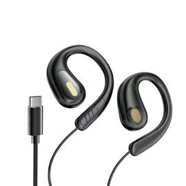 (Newly Released Open Ear) Wired Earphones, Type C Jack, Ear-hook Type, Microphone Included, Open Type, Volume Control, Clear Calls, Handsfree, Telework/Online Meetings, Type C Jack)