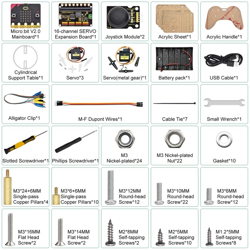 KEYESTUDIO BBC Micro:bit 4 DOF Robot Arm Kit with Microbit