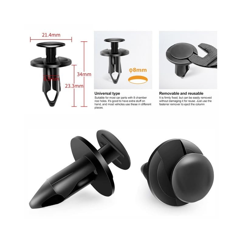 50 Pieces Car Mounting Clips Car Bumper Plastic Rivet Fastener