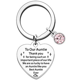 JETTOP Auntie Gifts Keyring Best Auntie Gifts Special Auntie Birthday Christmas Gifts To Our Auntie Present