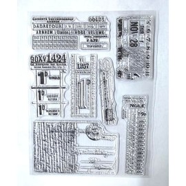NZJ Vintage Post Ticket Clear Stamp Background Transparent Silicone Stamp Rubber Stamp for Scrapbook Journal Card Making