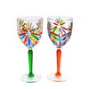 Italian Crystal Wine Glasses, Starburst Design, 10 oz glasses, Set