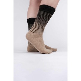 Aytuğ Çorap 2 Pairs of Alpaca Socks, Warm Socks for Men and Women, Alpaca Thermal Socks & Wool Socks for Women 39-42 - Unisex, Beige and Brown (Model 3098)