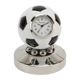 Black and White Football Miniature Clock