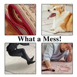 12 Pcs Rug Gripper for Laminate Floor Anti-Slip Rug Sticker Cloud Pattern Washable Resuable Carpet Stickers