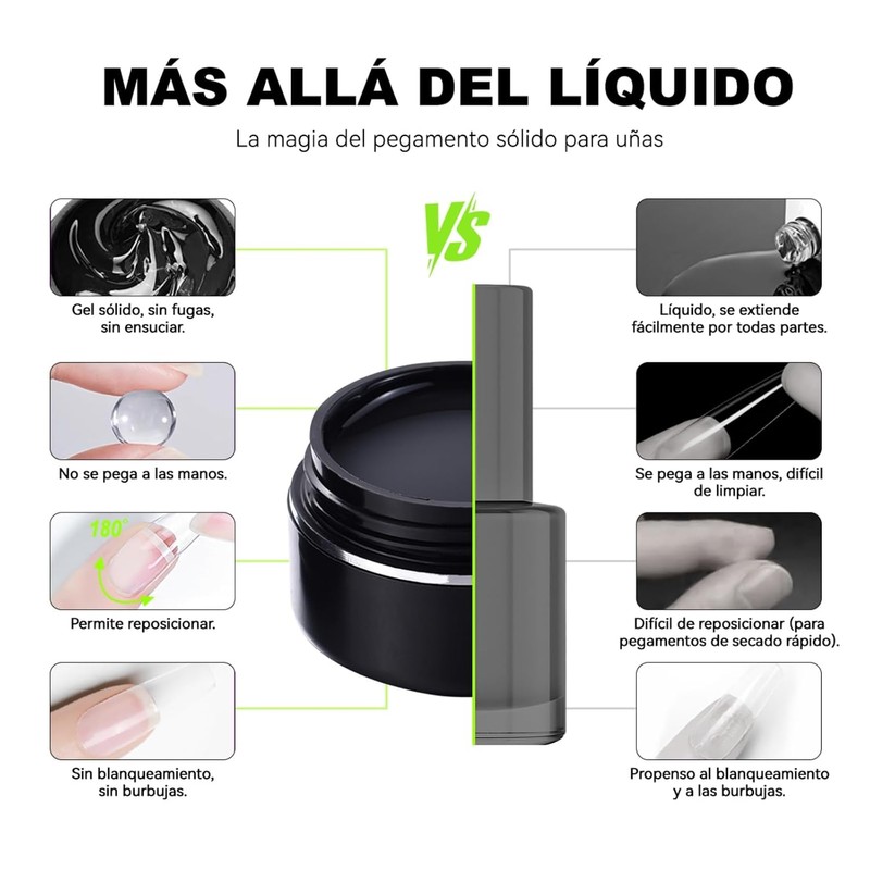CHERIMOYA Gel Solido Pegamento para Unas 2 x 10g