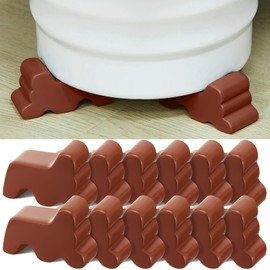 Kigeli 12 Pcs Resin Pot Feet for Outdoor Planters 3 Inch Long 1.5 Inch Tall Flower Handmade Elevator Plant Feet Frost Proof Lifter for 14-20 In Pot(Brown)