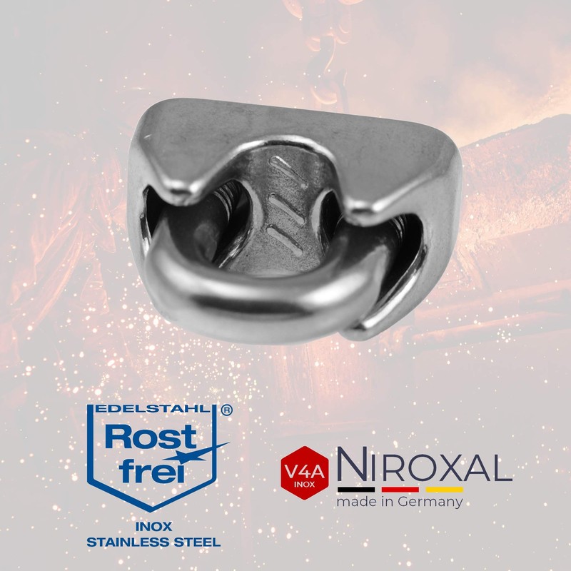 Pack of 10 Rustproof Wire Rope Clips 8 mm Stainless