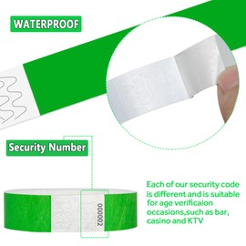 Wristbands for Events - 1100pcs Waterproof Neon Wrist Bands for Events Concert, Festival Admission, Party (Green)