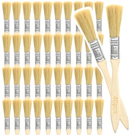 PDKKFF 40PCS 1/2 inch Paint Brush Set, Chip Paint Brushes, Wooden Handle