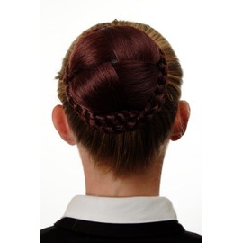 WIG ME UP - N796-35 Hairbun Hairpiece bun hair knot braided elaborate braided plaited rim traditional custom red brown auburn
