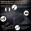4Pods Pure White LED Rock Lights Kit with Switch Wiring