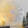 CLXEAST Large Modern 30 Inch Wall Clock Silver, Oversized Big