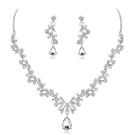 Loutade Jewellery Sets for Women, Crystal Necklace & Drop Earring Sets, Bridal Jewellery Set with Crystal, Wedding Jewellery Set for Bride Bridesmaid, Women's Jewellery Set for Party Wedding Festival