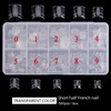 Square Nail Tips Half Cover 500Pcs Clear Acrylic Nails French