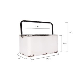 Creative Co-Op Creative Co-Op Distressed White Metal Caddy with 6 Compartments