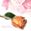 Golded Rose Flower 24K Bright Orange with Base Gift for