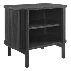 Modway Cadence Modern Fluted Nightstand in [Color] - Wood Grain Open Shelf Side Table with Storage - Versatile Small Accent Table - Boho End Table for Living Room or Bedroom