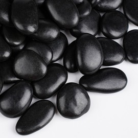 Rahato 5 lbs Black Rocks for Planters, 1"-2" Decorative Rocks for Potted Plants, Polished Garden Stones for Outdoor Landscaping, Walkways, Yard, River Rocks for Flower Pots, Vase