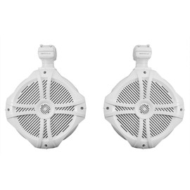 Pair Rockville RWB90W White 8" 300w Marine Wakeboard 360° Swivel Tower Speakers