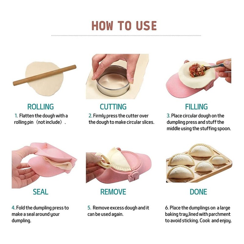 Hopbucan 1 Set Dumpling Maker Dumpling Dough Press Mold Set