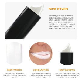 White Lipstick - Pack of 3 - Tube of White Lipstick - Fancy Dress Costume Makeup Accessory