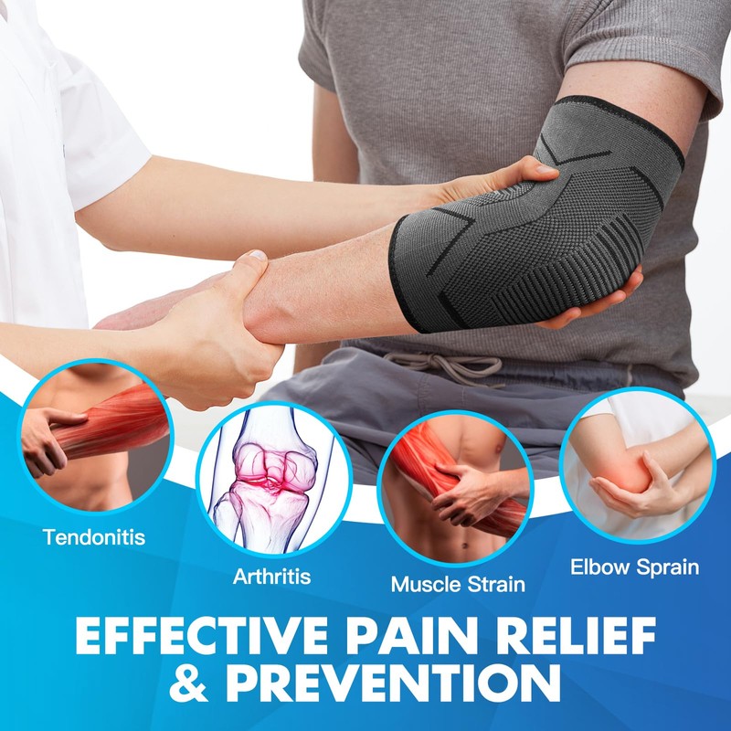 TOVIKI 2 Pack Elbow Support for Men & Women, Elbow