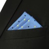 S&W SHLAX&WING Dots Blue Azure Pocket Square for Suit Mens