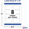 Avery Printable Blank Rectangle Labels, 2" x 3", Glossy Crystal