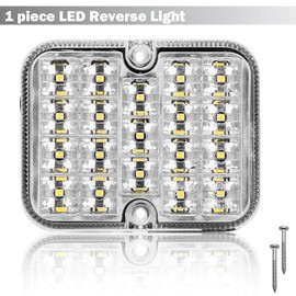 AGRISHOP 1piece 12/24V LED Rear Trailer Reverse Light White,19leds Trailer Lamps Reverse,LED Trailer Tail Light Waterproof for RV Caravan Tractor Truck Van Lorry E-mark