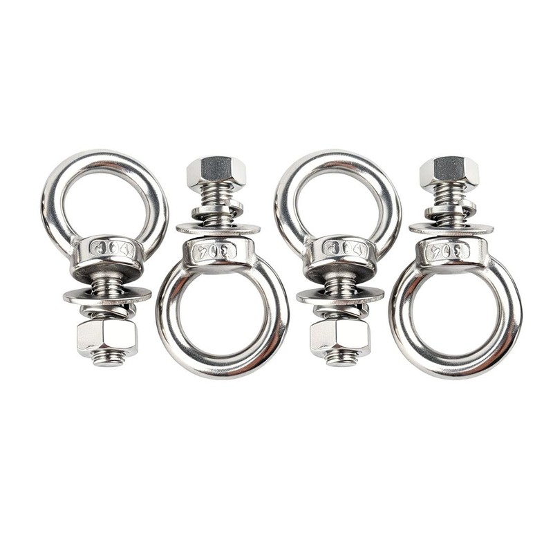 VAMUOEFL M6 Stainless Steel Eye Bolts with Nuts 4 Pack,