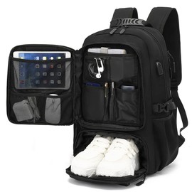 Aikelai 80L Large Travel Backpack with Shoe Compartment, Carry On Backpack with USB Charging Port,17-inch Laptop Camping Backpacks for Men/Women(80L)