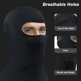 TEUYOE Balaclava Full Face Mask Helmet Liner for Motorcycle Cycling Ski Mask (UK, Alpha, One Size, L, Eye-revealing style)