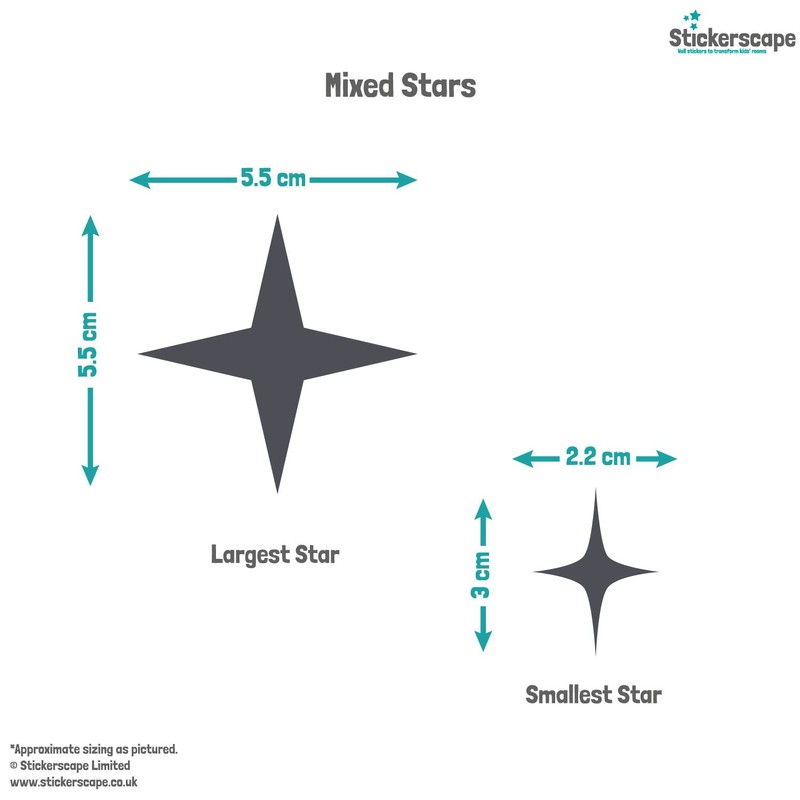 Stickerscape Star Wall Stickers (Mixed - 1 Sheet - Yellow)
