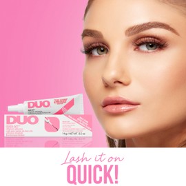 DUO Quick-Set Strong Hold Eyelash Lash Glue - Dark Tone, Waterproof, Fast Drying Strip Lash Adhesive for Black & Brown Lashes, 0.5 oz