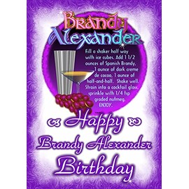 ValxArt Happy Brandy Alexander Recipe Birthday Greeting Card