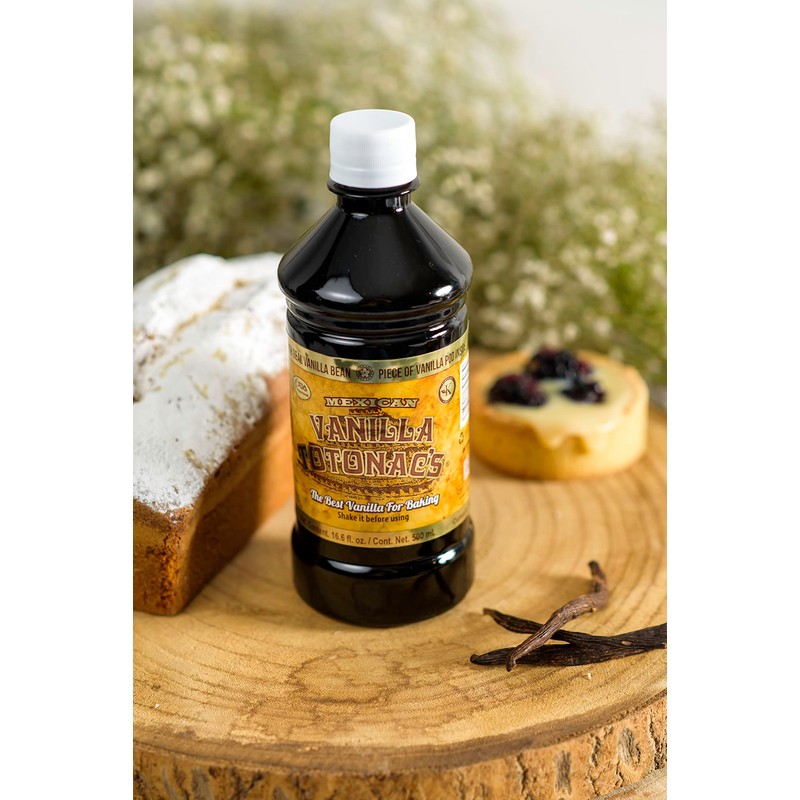 Totonac's Pure Vanilla (500ml) 16.65 Fluid Ounces Great Mexican Vanilla