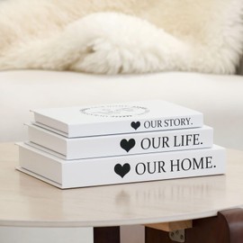 Vikber Set of 3 Decorative Book Boxes for Coffee Table Decor, Stylish Fake Books with Hidden Storage, Aesthetic Book Decor for Living Room, Bookshelf & Home Decor, Designer Decor Books Set
