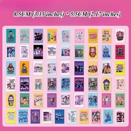 55pcs Girls Group Laser Photo Card Series Graffiti Stickers Suitable for Suitcases, Mobile Phone Cases, Laptops, Helmets, Skateboards Waterproof Decoration DIY Creative Photo Cards