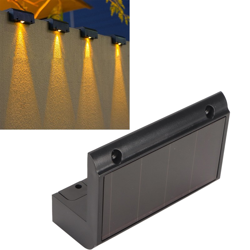 Solar Wall Light Warm Light IP67 Waterproof Multifunctional Eco Friendly
